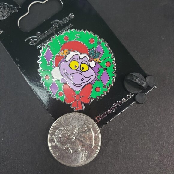Disney Figment Santa Trading Pin Christmas Wreath Epcot Dragon 2008 Holiday - Picture 2 of 6
